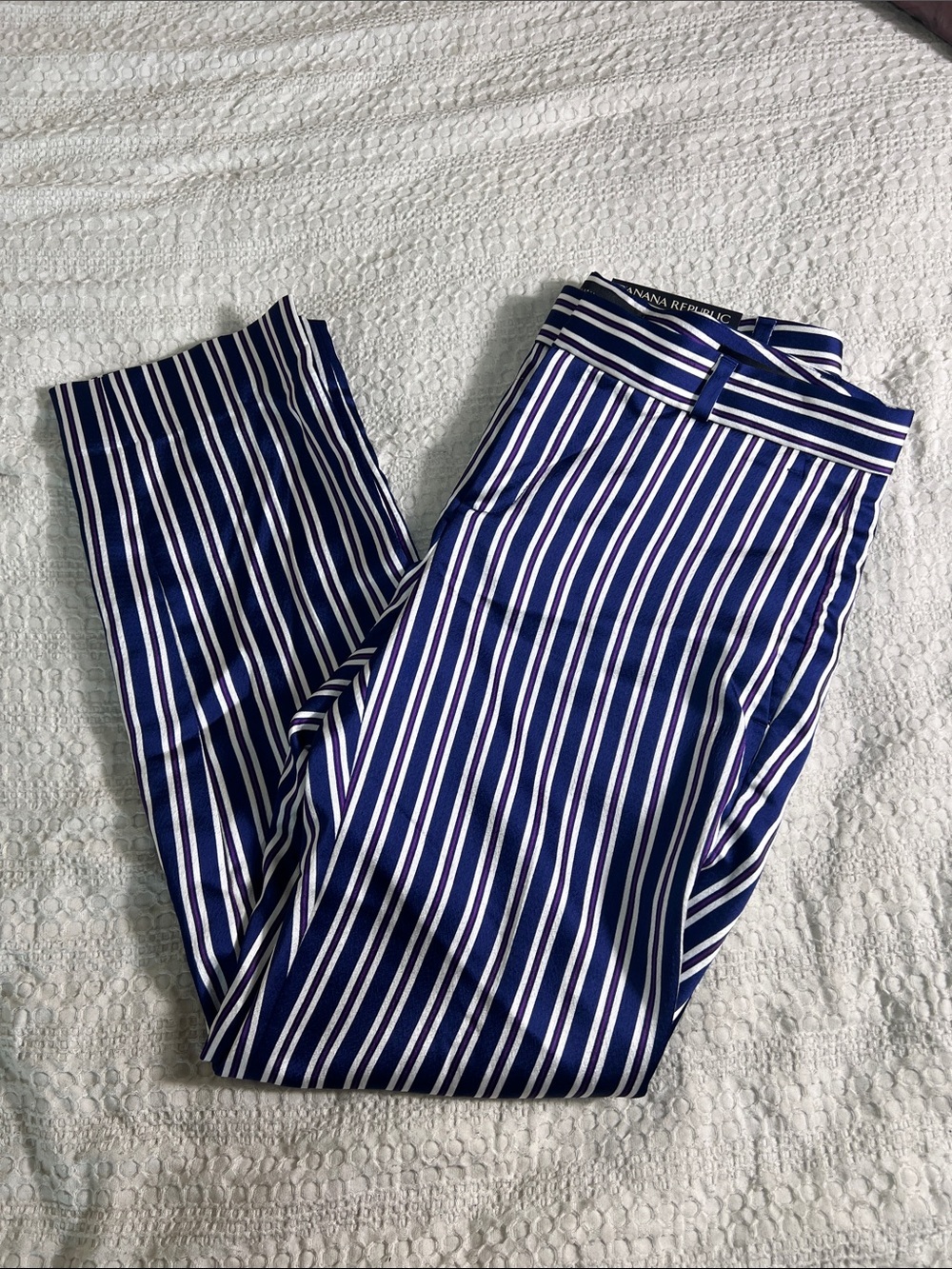 Banana Republic Blue ,White & purple Vertical Stripe Dress Pants size 2